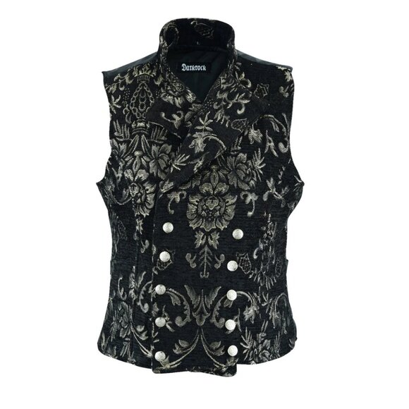 Men's Victorian Gentleman's Aristocrat Vest Tapestry Stylish Casual Vest Gold - Picture 1 of 5